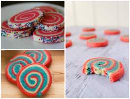 Biscoitos coloridos em espiral!
