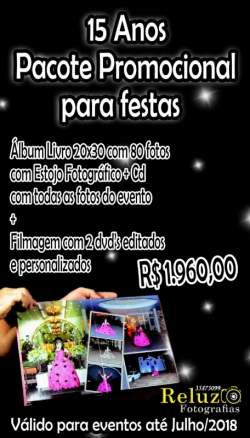 Pacote Promocional para 15 anos - Reluz Fotografias - Novo Hamburgo
