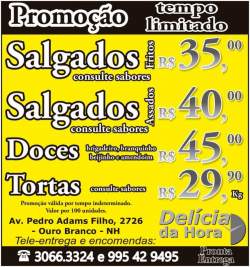 PROMOO - DELICIA DA HORA PADARIA BOLO DOCES FINOS E SALGADOS