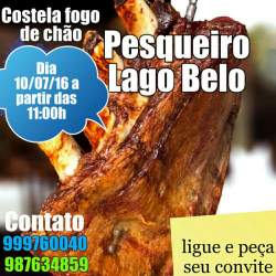 Costela fogo de cho no espao Lago Belo 10.07.2016.