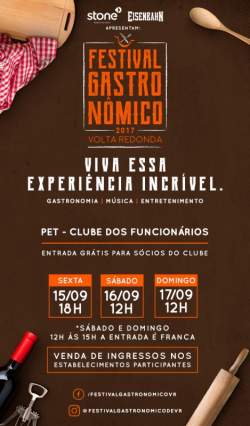 Vem a o Festival Gastronmico de Volta Redonda na PET Clube dos Funcionrios
