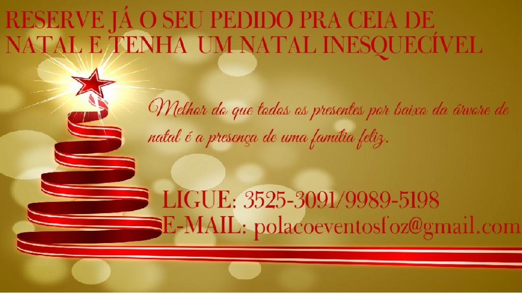 Seu Evento - Serviços- Foz do Iguaçu - Polaco Buffet - Encomendas Para Ceia  de Natal