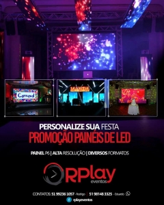 Personalize sua festa com painel de led