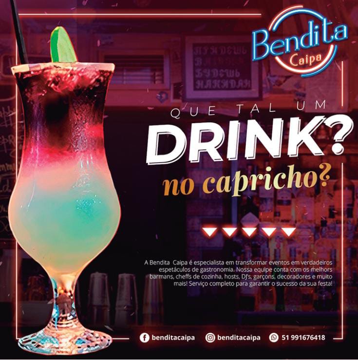 BENDITA CAIPA SERVIO DE DRINKS, ASSADOS E PARRILLA, EQUIPE DE GARONS